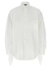 Balenciaga Oversize Cotton Shirt With Knotted Details In White