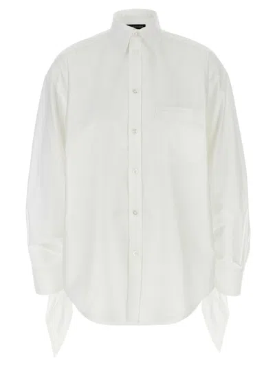 BALENCIAGA WHITE KNOTTED CUFFS SHIRT