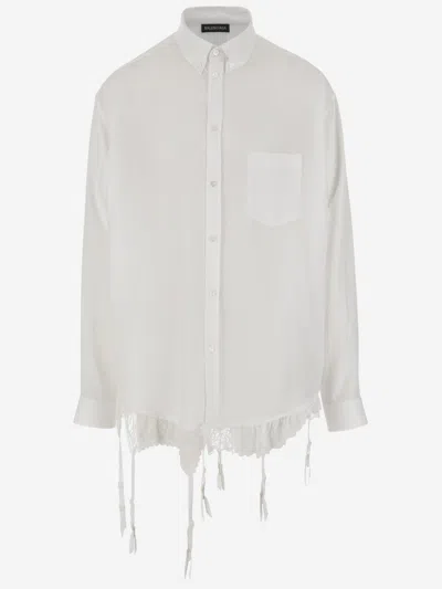 Balenciaga White Lace-trim Shirt