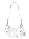 Balenciaga Extra Small Le Cagole Embellished Leather Shoulder Bag In White