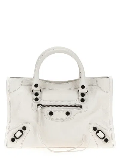 BALENCIAGA WHITE LE CITY BAG SMALL SATCHEL