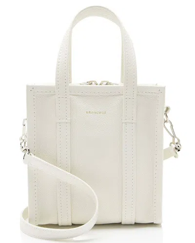 Balenciaga White Leather Bazar Xxs Shopper Tote (authentic Pre-loved)