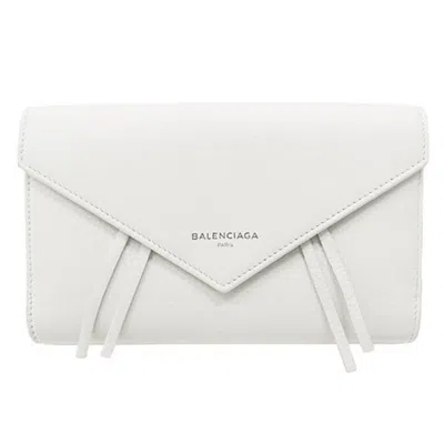Pre-owned Balenciaga White Leather Long Wallet (bi-fold) ()