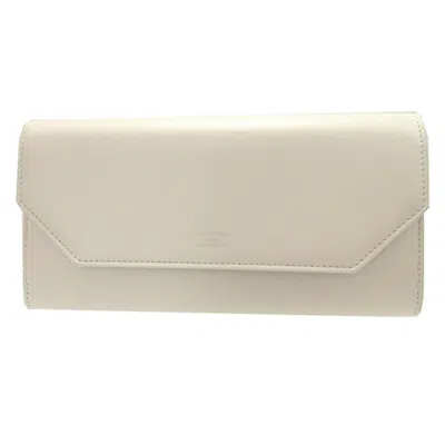 Pre-owned Balenciaga White Leather Long Wallet (bi-fold) ()