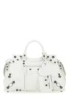 Balenciaga Women's Neo Cagole Leather Tote In Optic White