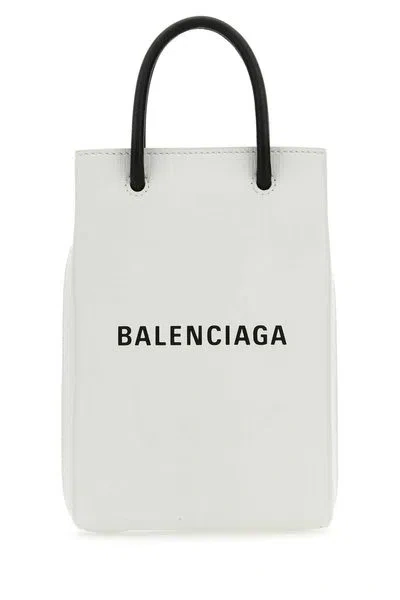 Balenciaga White Leather Phone Case
