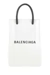 Balenciaga Men White Leather Phone Case