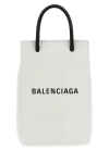 Balenciaga White Leather Phone Case In White