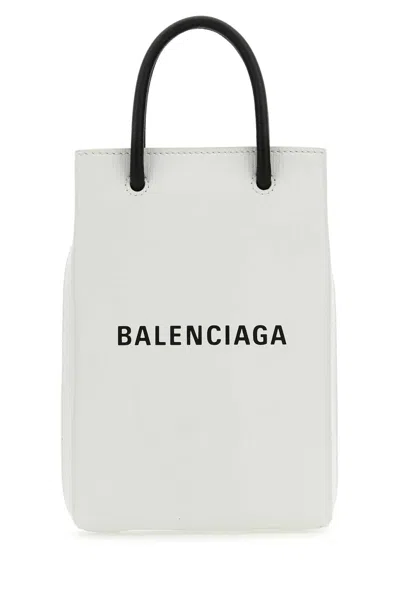Balenciaga White Leather Phone Case