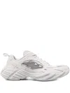 Balenciaga Monday Rubber-trimmed Leather Sneakers In Gray