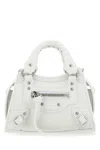 Balenciaga Women White Leather Super Nano Neo Classic Handbag