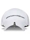 Balenciaga Distressed Embroidered Logo Baseball Cap In White