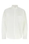 Balenciaga Cotton Shirt With Button-down Collar And Pocket In White