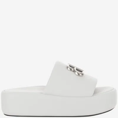 Balenciaga White Logo Slides