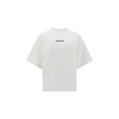 Balenciaga White Logo T-shirt In White/black
