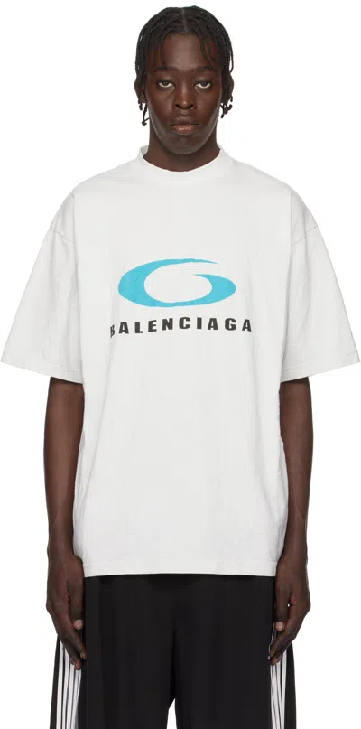 BALENCIAGA WHITE LOOP SPORTS ICON MEDIUM FIT T-SHIRT