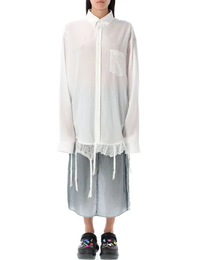 BALENCIAGA BALENCIAGA WHITE LYOCELL OVERSIZE SHIRT