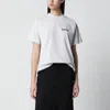 Balenciaga Womens Dirty White Logo-print Relaxed-fit Cotton T-shirt In White