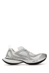 Balenciaga White And Silver Sneaker Circuit In Gray