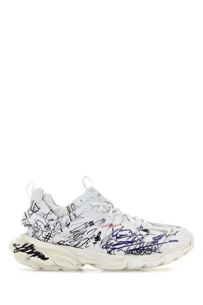 BALENCIAGA BALENCIAGA WHITE MESH AND RUBBER TRACK SNEAKERS