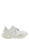 Balenciaga White Mesh And Rubber Track Sneakers In Animal Print