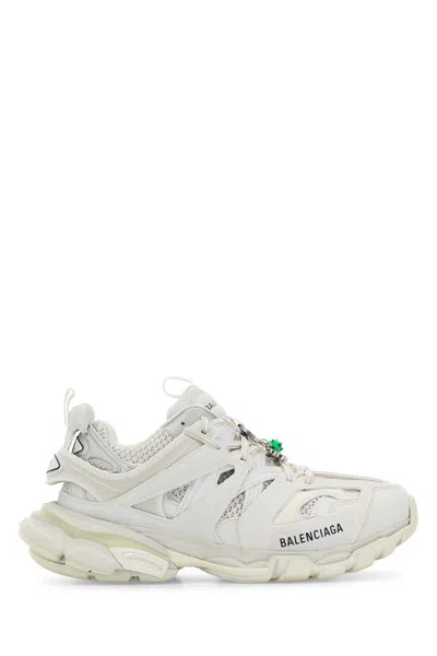 BALENCIAGA WHITE MESH AND RUBBER TRACK SNEAKERS