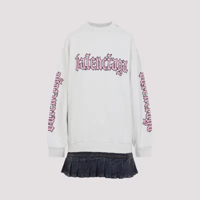 BALENCIAGA WOMEN WHITE MINI DRESS, M LUXURY DRESSES FOR WOMEN DARVEYS