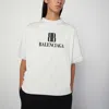 Balenciaga Cotton Tshirt With Logo Print In White