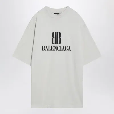 Balenciaga White Nano Bb Medium Fit T-shirt Men In Neutral