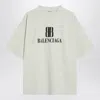 Balenciaga Cotton Tshirt With Logo Print In Multi