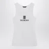 Balenciaga Logo-intarsia Sleeveless Tank Top In White