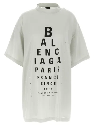 BALENCIAGA WHITE OPTICAL T-SHIRT