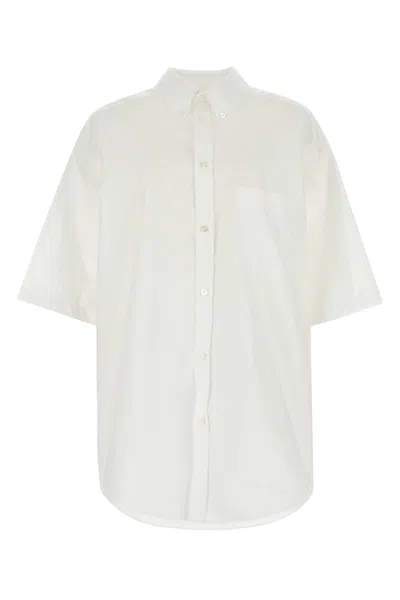 BALENCIAGA WHITE POPLIN OVERSIZE SHIRT