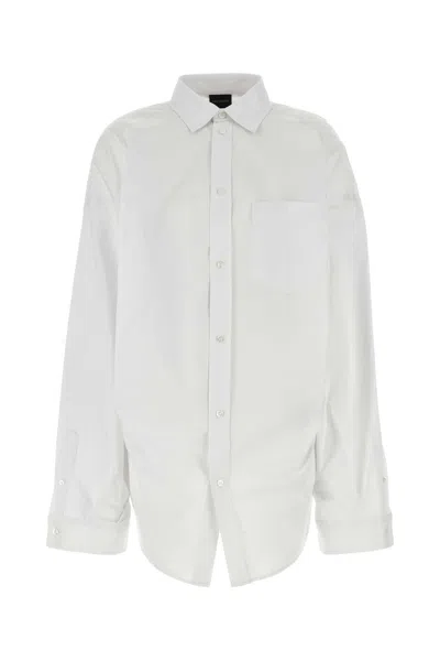 BALENCIAGA BALENCIAGA WHITE POPLIN OVERSIZE SHIRT