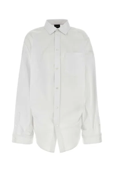 BALENCIAGA WHITE POPLIN OVERSIZE SHIRT