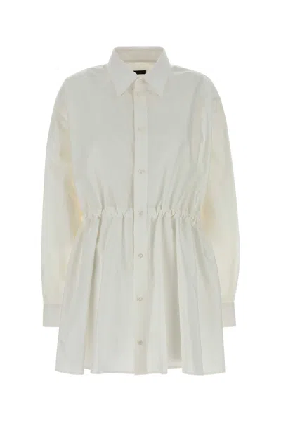 BALENCIAGA BALENCIAGA WHITE POPLIN SHIRT DRESS