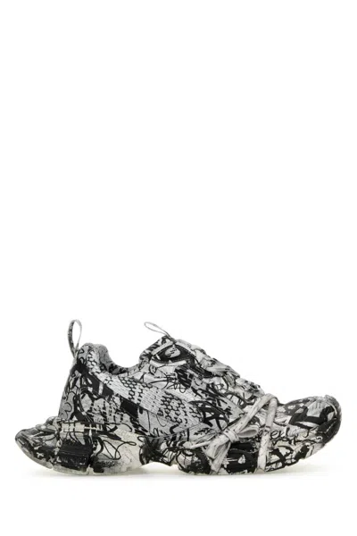 Balenciaga 3xl Extreme Graffiti Print Sneakers In White