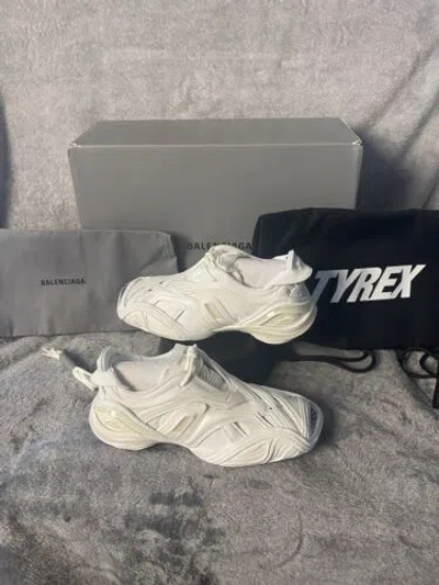 Pre-owned Balenciaga White Rubber And Mesh Tyrex Sneakers Monochrome Size Eu 36/us 5.5
