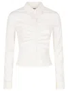 Balenciaga Long-sleeved Corseted Shirt In White