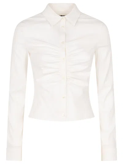 Balenciaga Shirt With Ruffles In Neutral