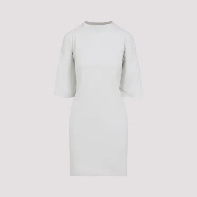 BALENCIAGA WHITE SEMI FITTED DRESS