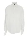 Balenciaga Oversize Cotton Shirt With Knotted Details In White