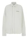 Balenciaga White Shirt With Lettering Logo Embroidered On The Front In Cotton Woman In Multicolor