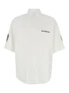 Balenciaga White Shirt With Logo Lettering On The Front And Logo Patch On The Sleeve In Cotton Man