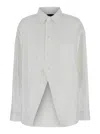 Balenciaga White Shirt With Pointed Collar And Front Slit In Cotton Woman In White