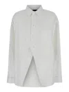 Balenciaga White Shirt With Pointed Collar And Front Slit In Cotton Woman In White