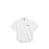 Balenciaga Short Sleeve Silk Blend Button Down Shirt In White