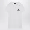Balenciaga Fitted Viscose Blend T-shirt With Logo Embroidery In White