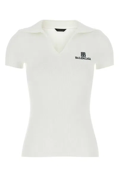 Balenciaga White Short-sleeve Nano Bb Tank Top