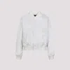 Balenciaga Shrunken Varsity Jacket Ribbed Cuffs In White